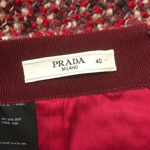 Prada Bouclé Tweed Wool Skirt Size 4 - Picture 9 of 14